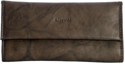 Marvel Lederne Tabaktasche Braun mit magnetischem Verschluss