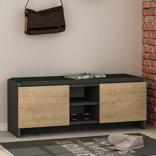 Ξύλινη Zulla με 6 Ράφια Ανθρακί / Φυσικό 110x37x43cm GP037-0045,3 Ξύλινη Zulla με 6 Ράφια Ανθρακί / Φυσικό 110x37x43cm GP037-0045,3