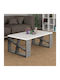 Rectangular Central Coffee Table Honey Wooden Gray Retro White M105xW60xH40cm