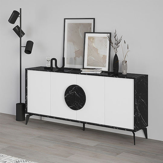 Gora Ξύλινος Μπουφές GP037-0083 1 Μαύρο / Λευκό 180x35.6x82cm