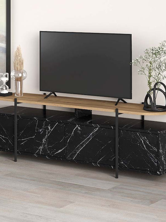 Έπιπλο Τηλεόρασης Hanley Μαύρο Μ160xΠ35.6xΥ48cm