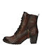 Bugatti Women's Leather Boots Coffee Dark Grey 4100-6483