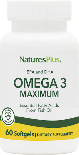 Nature's Plus Omega 3 Maximum Ιχθυέλαιο 60 μαλακές κάψουλες