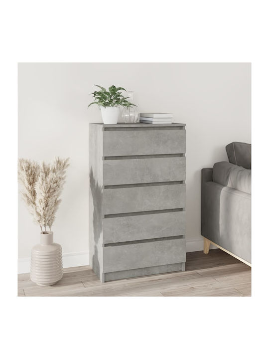 Comoda pentru Dormitor cu 5 sertare Grey Concrete 60x36x103buc