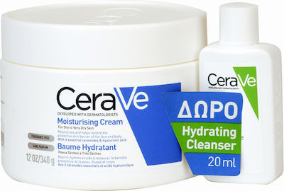 CeraVe Hautpflegeset für Feuchtigkeitsspendend & Gesichtsreinigung mit Gesichtsreiniger & Körpercreme Feuchtigkeitscreme & feuchtigkeitsspendende Reinigungsmilch 360ml