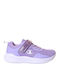 Softy Evolve G PS Kids Sports Shoes Running with Hoop & Loop Closure Purple
