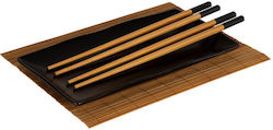 Bakaji Sushi Set Lemn Maro 4pcs