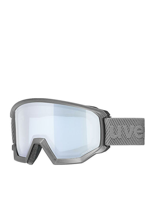 Uvex Athletic FM Μάσκα Σκι & Snowboard Ενηλίκων Γκρι με Φακό σε Γκρι Χρώμα Rhino Matt