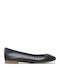 Damen-Ballerinas aus Leder in Dunkelblau