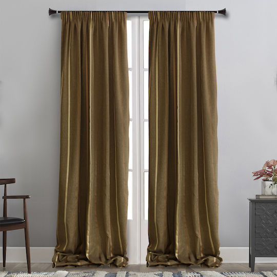 La Maison Blanche 2468 with Pencil Pleat 203 Brown 145x290cm