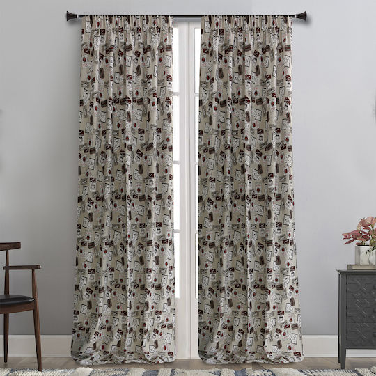 La Maison Blanche Curtain with Pencil Pleat Beige 145x270cm