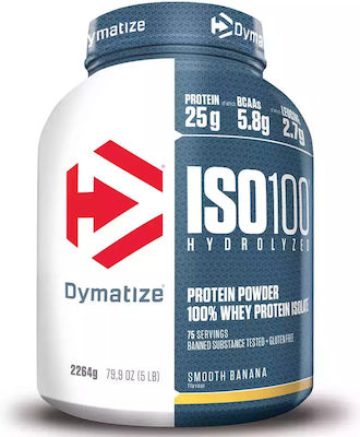 Dymatize ISO 100 Hydrolyzed Molkenprotein Glutenfrei mit Geschmack Glatte Banane 2.264kg