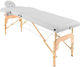 iCosmetics Wooden Portable/Folding White Massage and Physiotherapy Bed 186x66cm