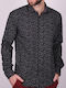 Kedi men's shirt with patterns Black