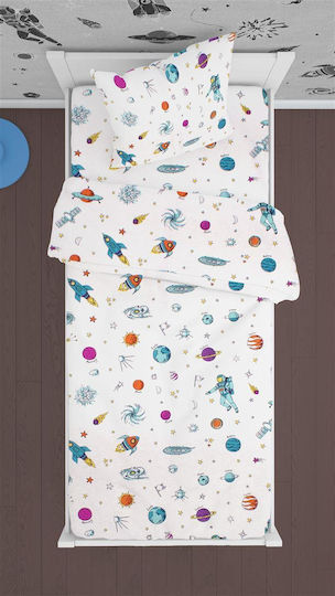 Dimcol Pătură pentru copii Single Space Alb 160x240buc