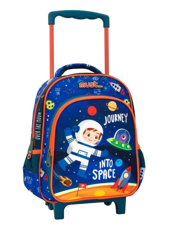 Must Journey Into Space with 2 compartments School Bag Trolley Kindergarten Multicolored