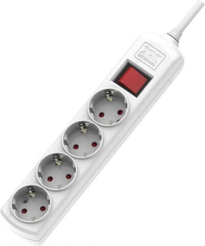 Redled Power Strip with Surge Protection 4 Positions with Switch and Cable 1.5m