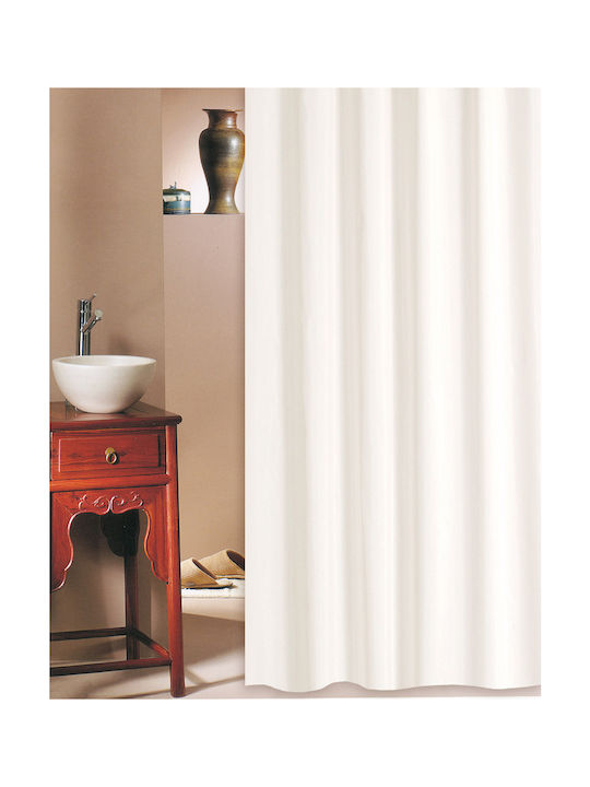San Lorentzo Solid Fabric Shower Curtain 180x200cm Εκρού 1030B EKRU