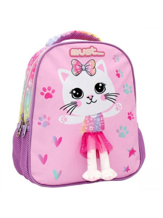 Must Charmy Cat School Bag Backpack Kindergarten in Pink color