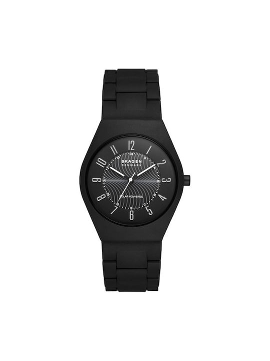 Skagen Denmark Grenen Ocean Uhr Solar mit Schwarz Metallarmband