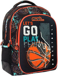 Must Basketball Let S Go με 3 Θήκες Σχολική Τσάντα Πλάτης Δημοτικού σε Μωβ χρώμα Μ32 x Π18 x Υ43εκ