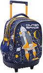 Must Energy Outer Space with 3 Compartments School Bag Trolley Elementary, Elementary in Black color L33 x W16 x H45cm