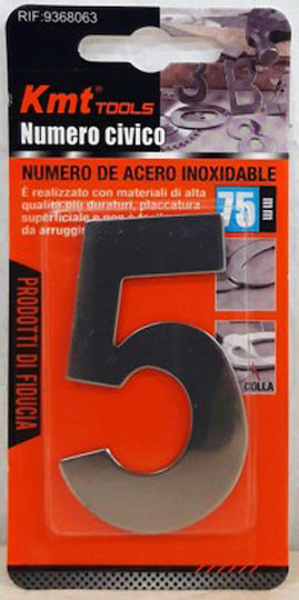 KMT Tools Sign with Number in Silver Color Inox 7.5cm 9368063