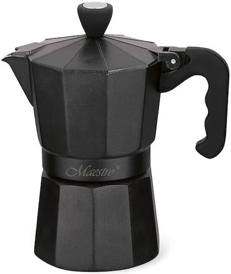 Maestro MR-1666-3 Stovetop Espresso Pot 3 Cups Black