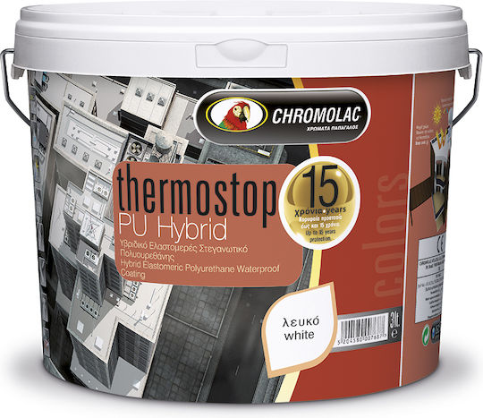 Chromolac Thermostop PU Hibrid Elastomeric Acrilic Etanșant Poliuretanic 3lt Alb