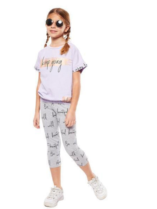 Εβίτα Kids Set with Leggings Summer 2pcs Lilac