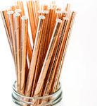 PAPER STRAW STRAIGHT COPPER/BRONZE 25PCS 6X19.7cm KRAFT