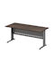 Professional Office Compact Wooden Grey / Dark Walnut with Metal Legs 180x80x75cm