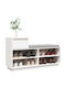 Shoe Organizer with 4 Shelves White 110x34x61cm
