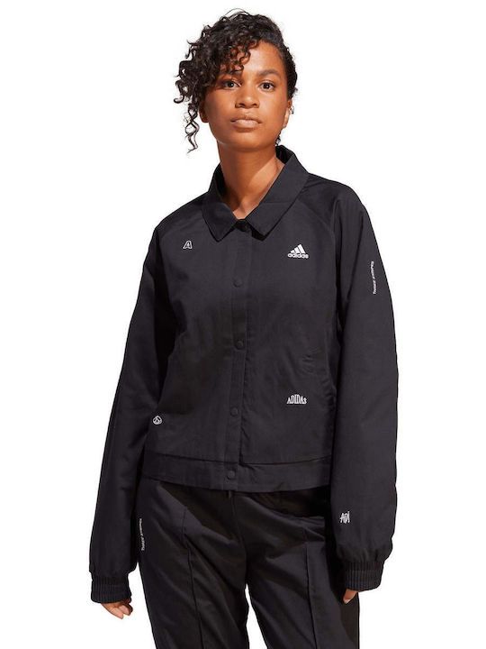 Adidas Κοντό Γυναικείο Μπουφάν για Χειμώνα Μαύρο