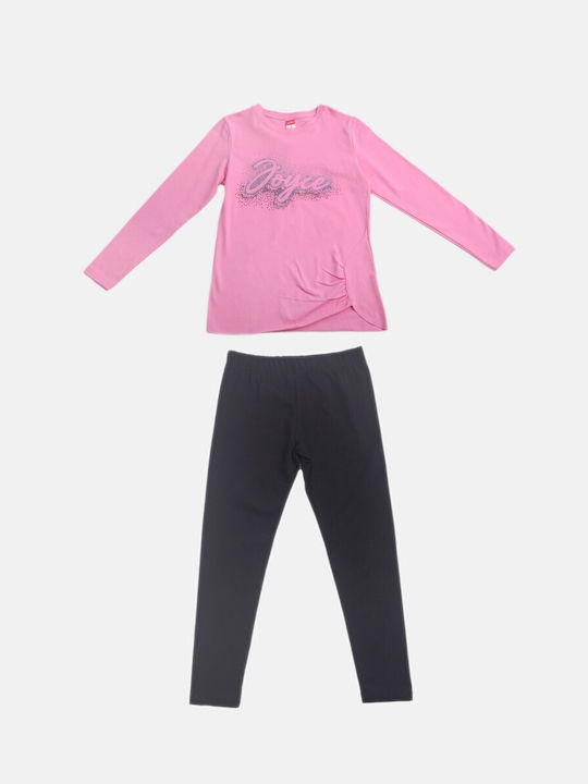 Joyce Kids Set with Leggings Winter 2pcs Pink