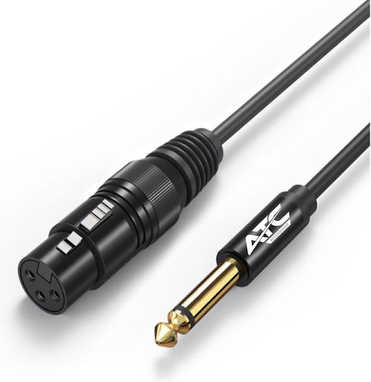 ATC Cablu XLR de sex feminin - 6,3 mm de sex masculin Negru 2m 02.008.0137