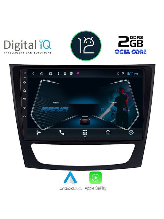 Digital IQ Car Audio System for Mercedes-Benz E Class W211 2003-2009 (Bluetooth/USB/AUX/WiFi/GPS/Apple-Carplay/CD) with Touch Screen 9"