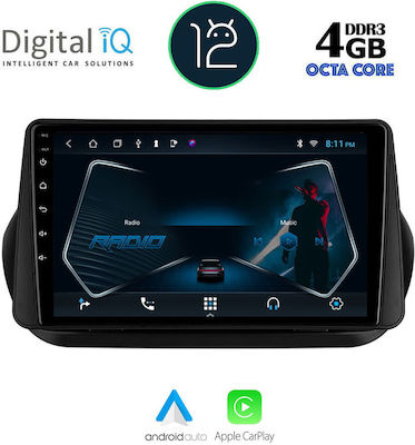 Digital IQ Car Audio System for Peugeot Bipper / Partner Fiat Fiorino / Qubo Citroen Nemo / Berlingo 2008-2018 (Bluetooth/USB/AUX/WiFi/GPS/Apple-Carplay/CD) with Touch Screen 9"