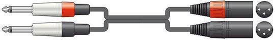 Citronic 26J-2XM075 XLR male to 6.3mm male 0.75m Cable (190.033UK)