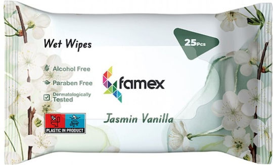 Famex Jasmin Vanilla Baby Wipes without Alcohol & Parabens 25pcs