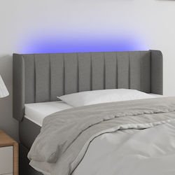 vidaXL LED Bed Headboard Fabric Dark Grey 103x8...