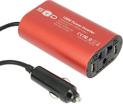 Swiss Drive Swiss Drive Invertor Auto 150W pentru Convertirea 12V DC în 230V AC cu 2xUSB