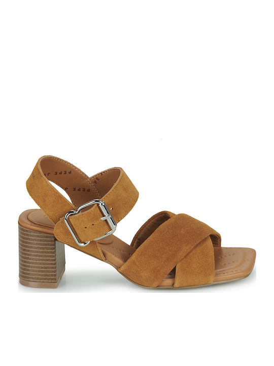 Pepe Jeans Altea Din piele întoarsă Sandale Maro