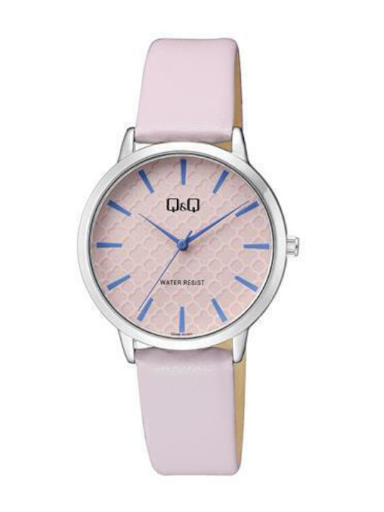 Q&Q Women's Watch with Purple Leather Strap