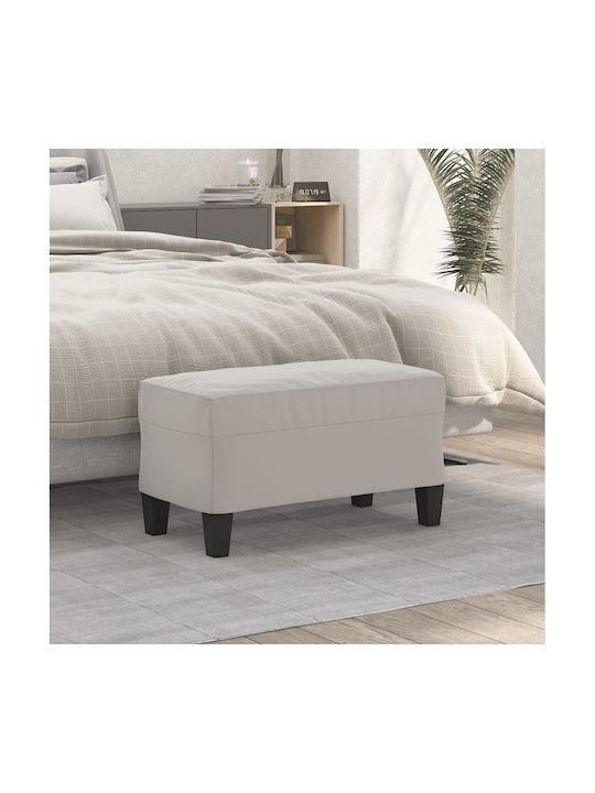 Fabric Upholstered Bench Stool Light Gray 70x35...