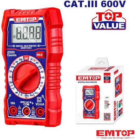 Emtop Multimetru digital cu Măsurare AC / DC / Rezistență EDMR16002