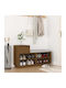 Shoe Organizer with 4 Shelves Brown Honey 110x34x61cm