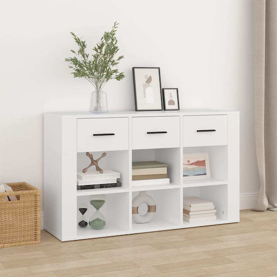 Μπουφές Ξύλινος με Συρτάρια Λευκός 100x30x59.5cm