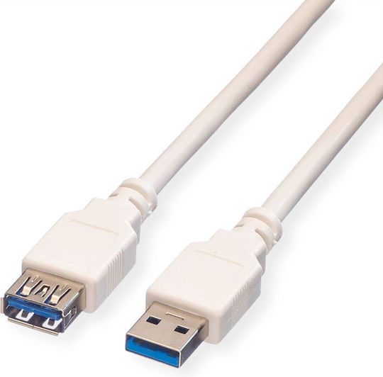 Roline USB 3.1 Cable USB-A male - USB-A female Λευκό 1.8m (11.99.8978-50)