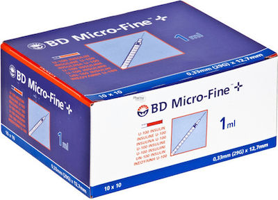 BD Micro-Fine+ Σύριγγες 29G x 12.7mm 1ml 10τμχ